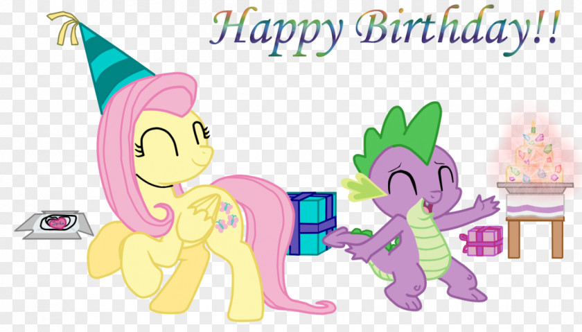 My Little Pony Birthday Fluttershy Applejack Spike PNG