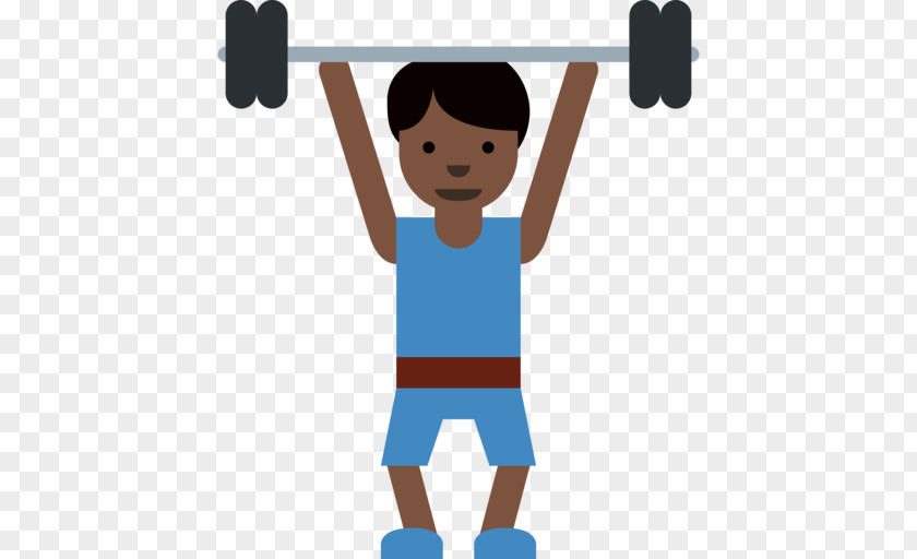 Weight Training Olympic Weightlifting Emoji Dark Skin Human Color PNG