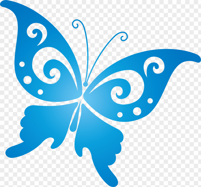 Blue Butterfly Paper Clip Art PNG
