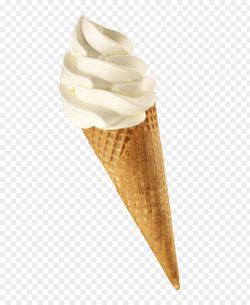 Creamy Vanilla Ice Cream Cone PNG