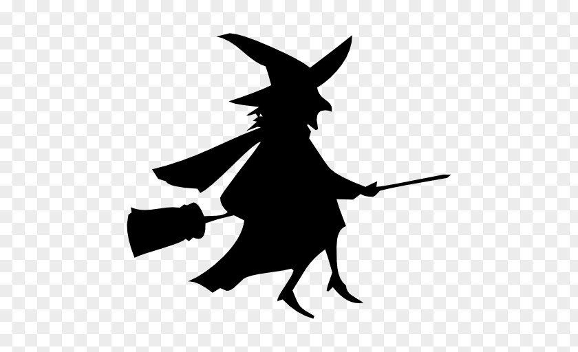 Silhouette Witchcraft Room On The Broom PNG