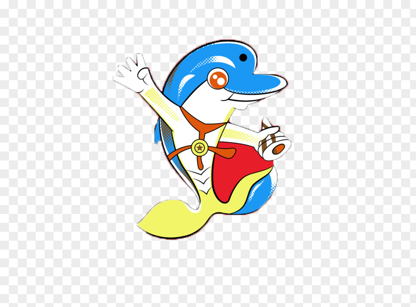 Blue Knight Little Dolphin Color Illustration PNG