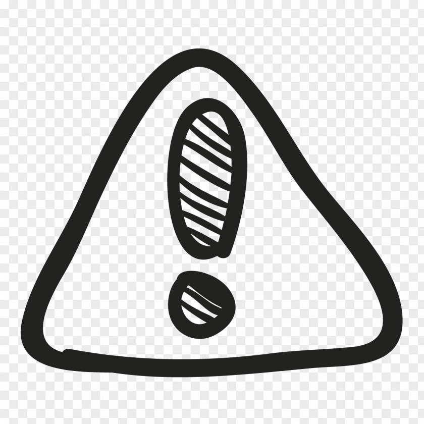 Hand Painted Black Triangle Warning Sign Icon PNG