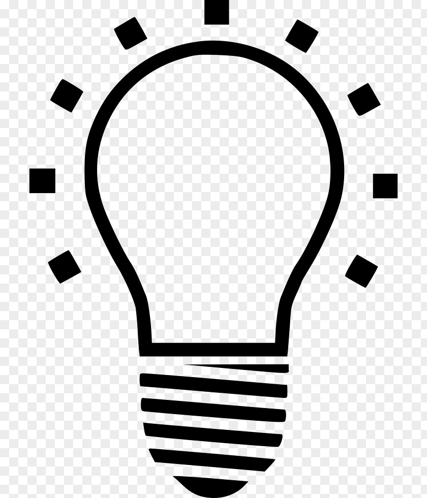 M Product Design LineLamp Light Bulb Clip Art Black & White PNG