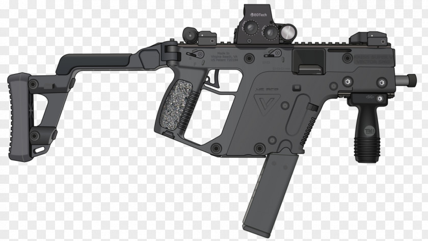 Scar KRISS Vector Submachine Gun Firearm .45 ACP Weapon PNG