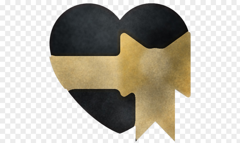 Yellow Heart Beige Metal Wood PNG