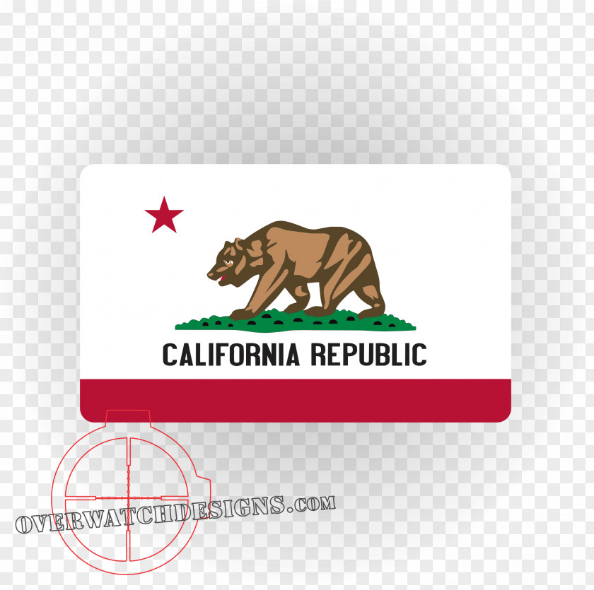 California Flag Republic Of State Bumper Sticker PNG