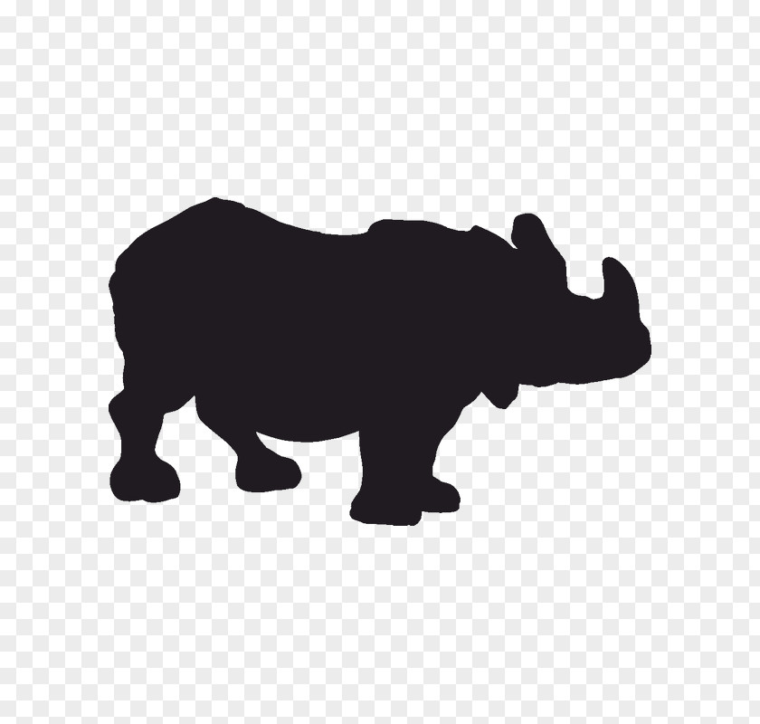Silhouette Rhinoceros PNG
