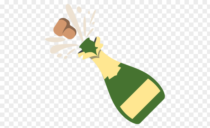 Champagne Bottle Emoji Drink Fizz PNG