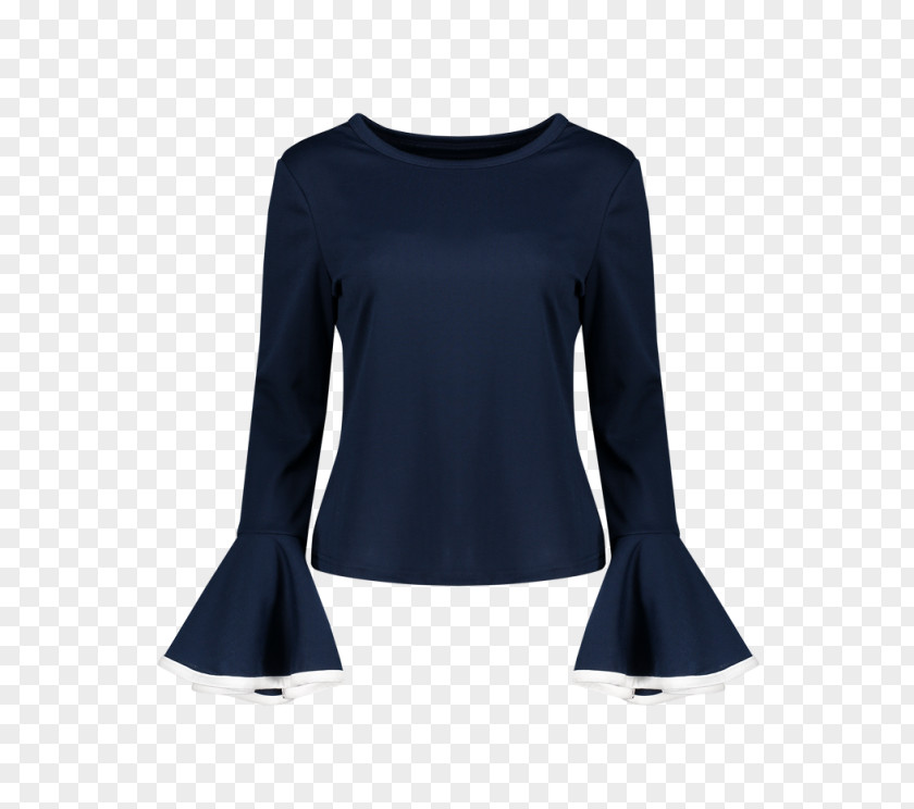 Fashion Dresses Long-sleeved T-shirt Blouse Blue PNG