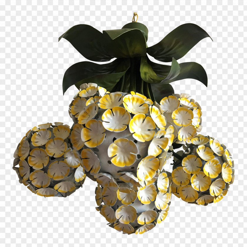 Hand Painted Hydrangea Pineapple Chandelier Murano Antique Fruit PNG