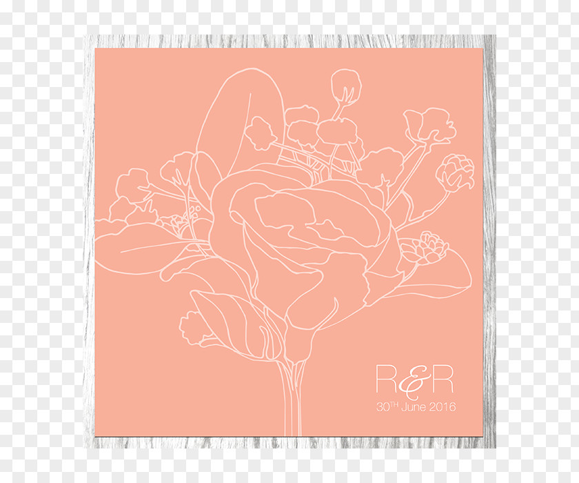 Save The Date Wedding Floral Card Paper Pink M Rectangle RTV Font PNG