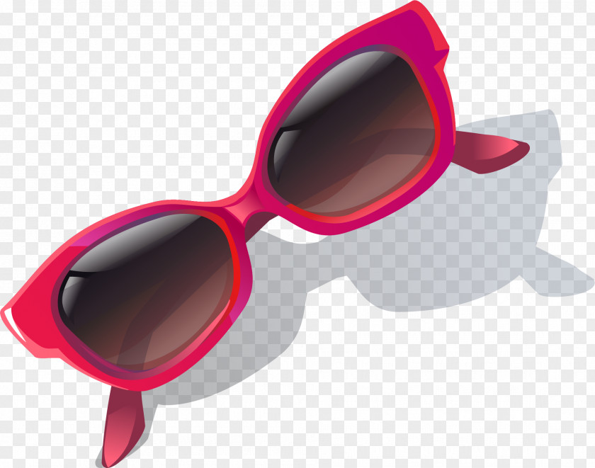 Vector Hand-painted Pink Frame Sunglasses Goggles PNG