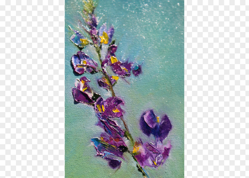Purple Watercolor Flowers Painting Violet English Lavender PNG