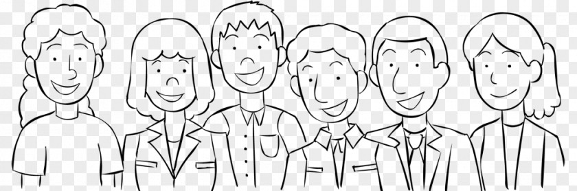 Team Building Line Art White Sketch PNG