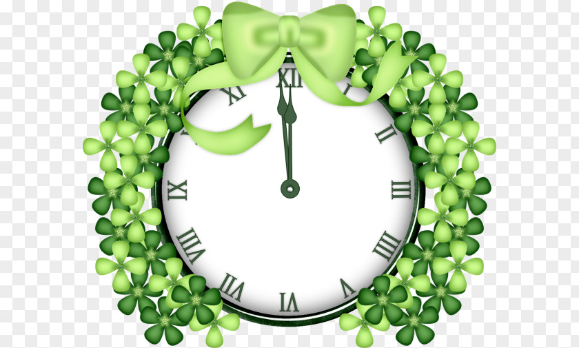 Green Bow Clock RGB Color Model PNG