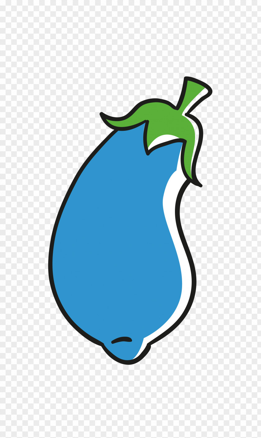 Vector Blue Cartoon Small Eggplant Fruit Vegetable Drawing Auglis PNG