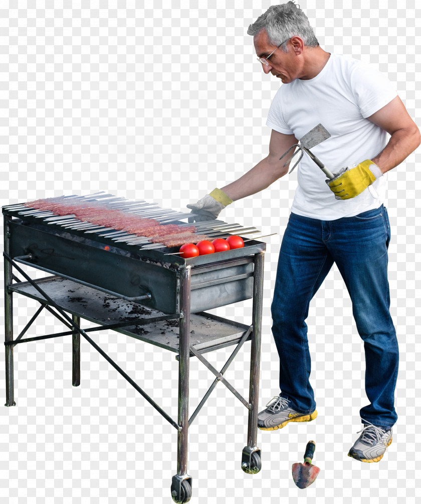 Barbecue Grill Shish Kebab 3D Rendering PNG