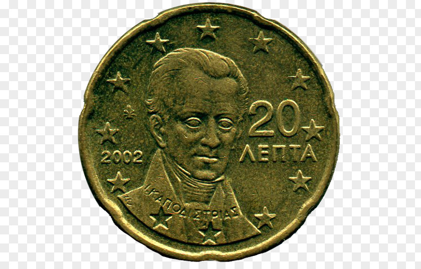 Coin 20 Cent Euro Greek Coins PNG