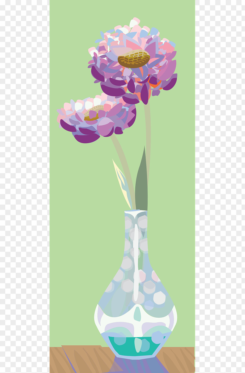 Vase Glass Flower Purple PNG