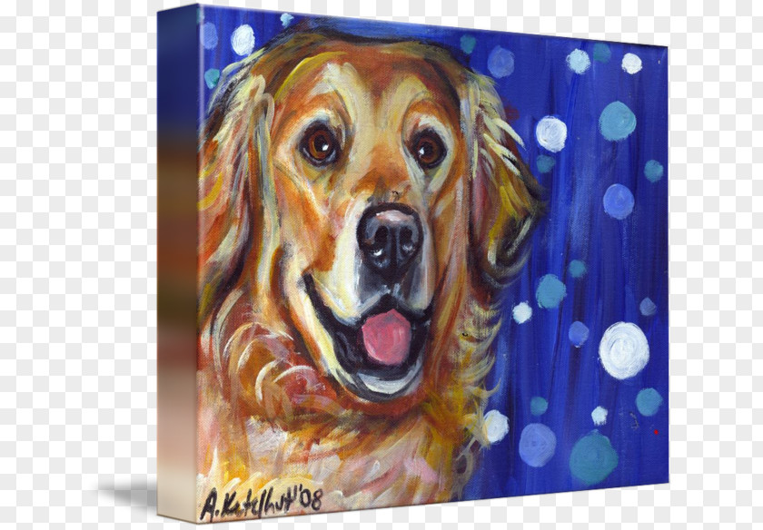 Golden Retriever Painting Acrylic Paint Dog Breed PNG