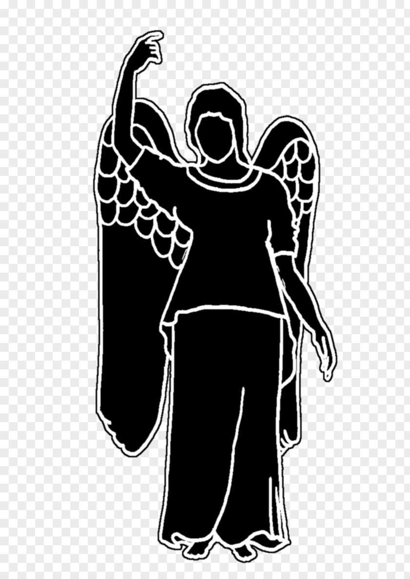 Silhouette Angel Black And White PNG