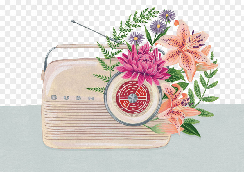 Radio FIG Flower Decoration Illustrator Art Illustration PNG