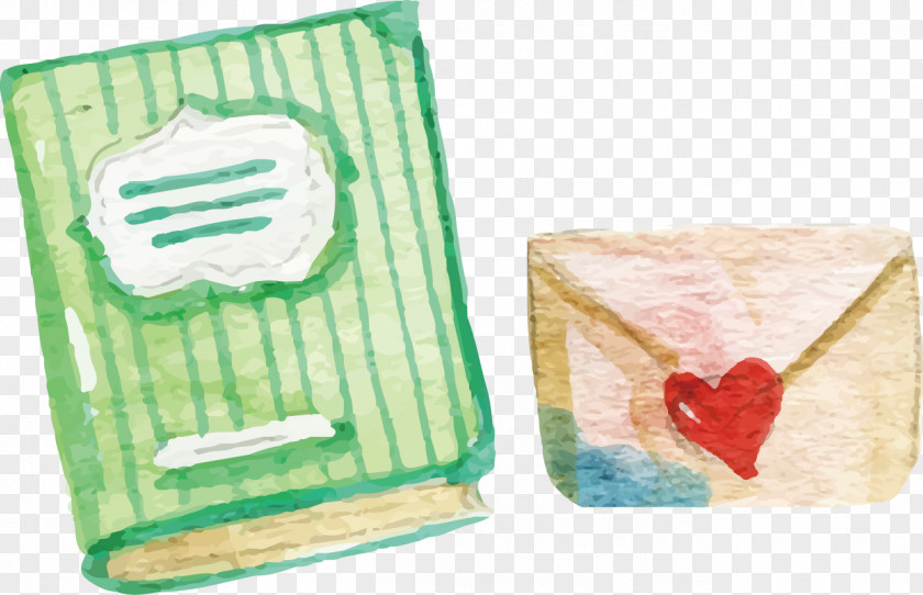 Vector Hand-painted Watercolor Books And Envelopes Painting PNG