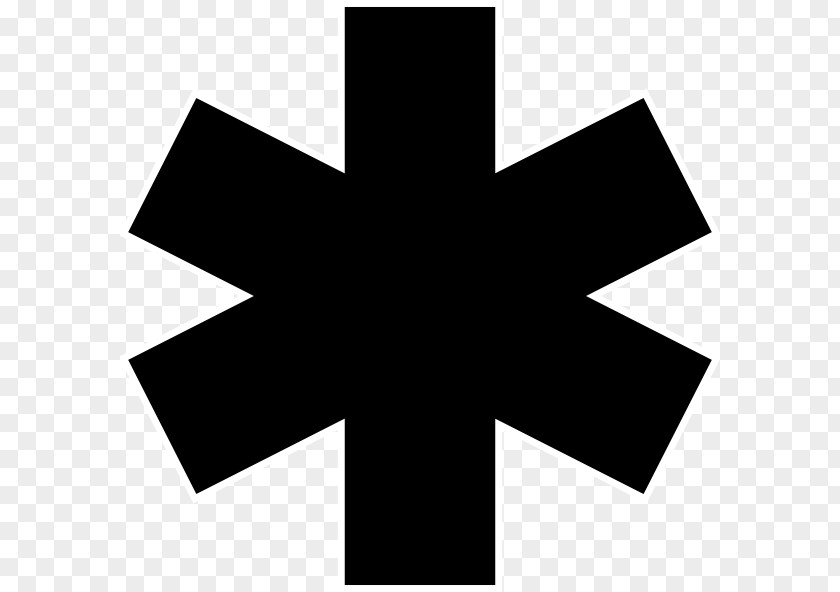 Black Star Of Life Emergency Medical Technician Services Clip Art PNG