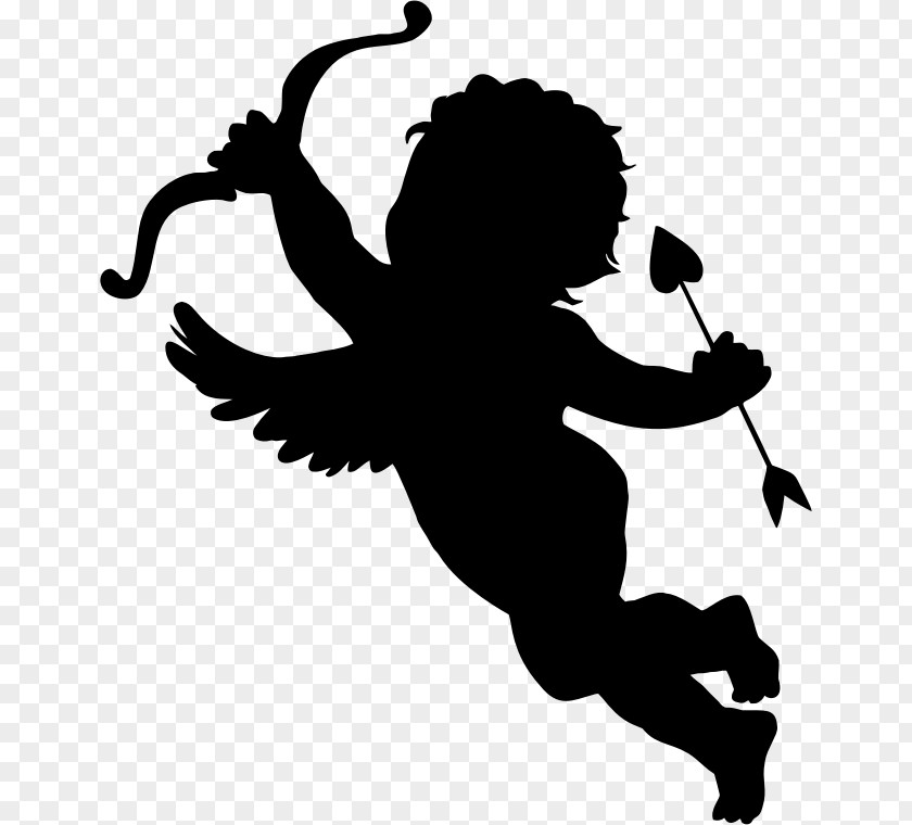 Silhouette Cupid Clip Art PNG