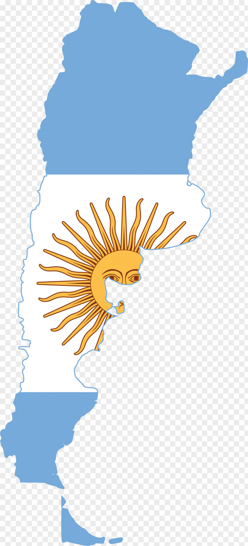 Argentina Flag Of Vector Map PNG