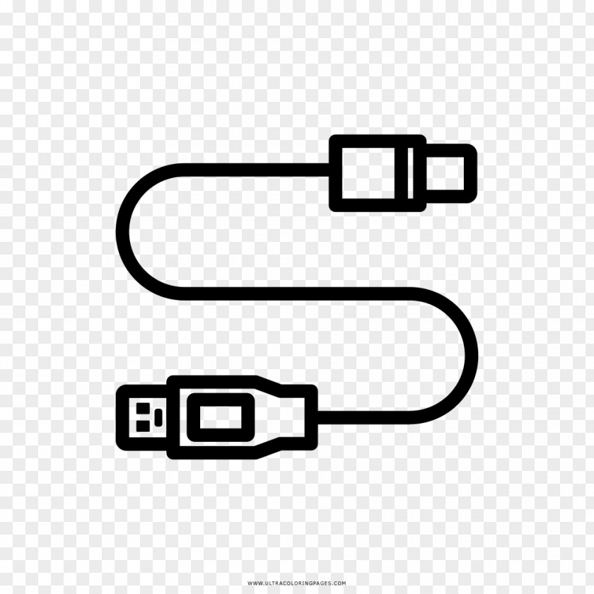 USB Drawing Electrical Cable Battery Charger Coloring Book PNG