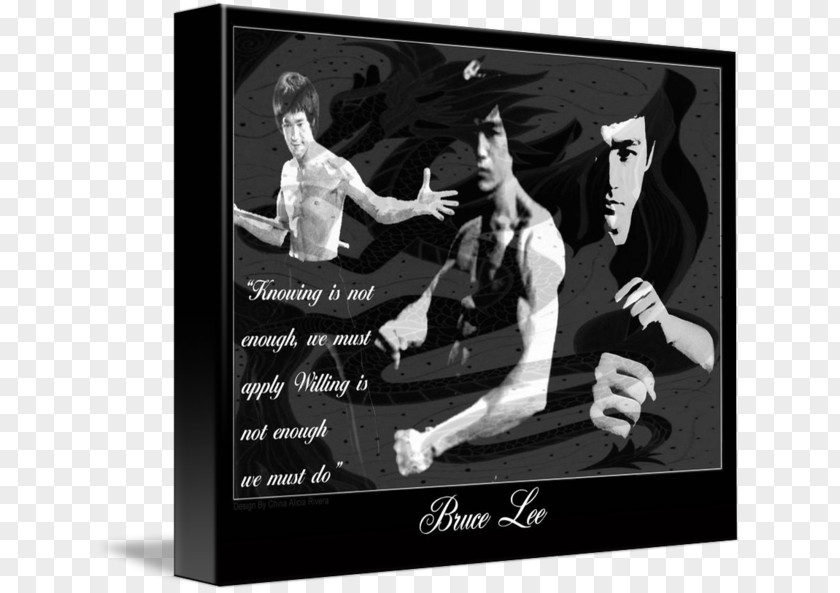 Bruce Lee Draw Gallery Wrap Picture Frames Canvas Printing PNG