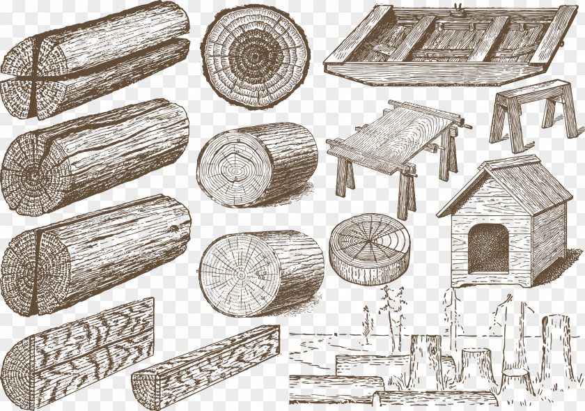 Hauling Firewood Vector Graphics Drawing Illustration Image Lumber PNG