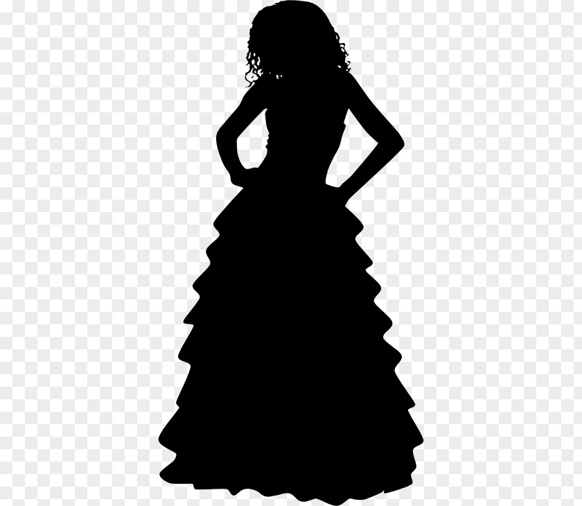 Woman Silouhette Evening Gown Dress Silhouette Ball PNG