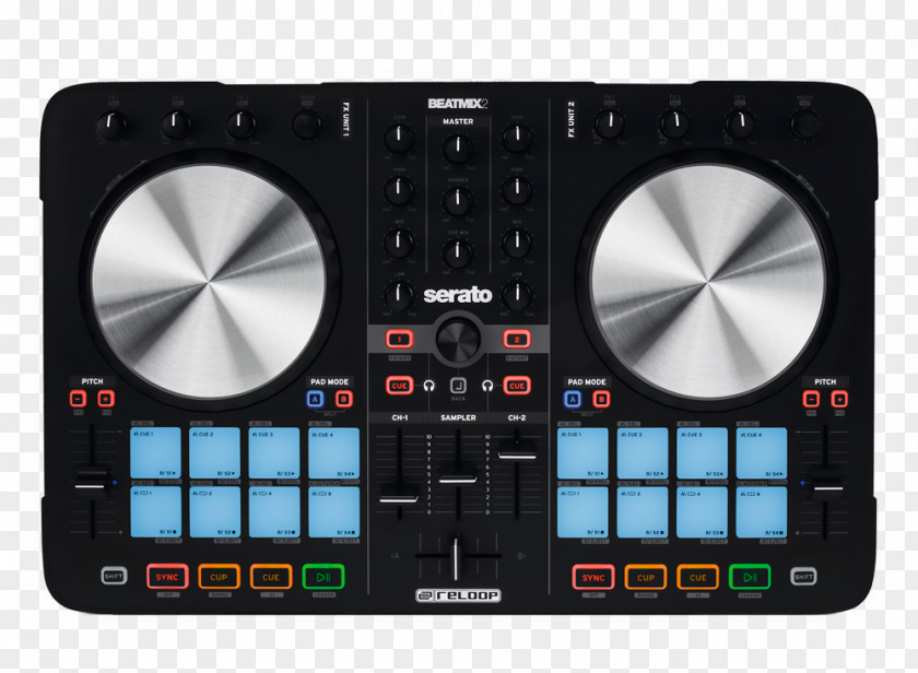 DJ Controller Disc Jockey Audio Mixers Mixer Reloop Beatmix 4 PNG