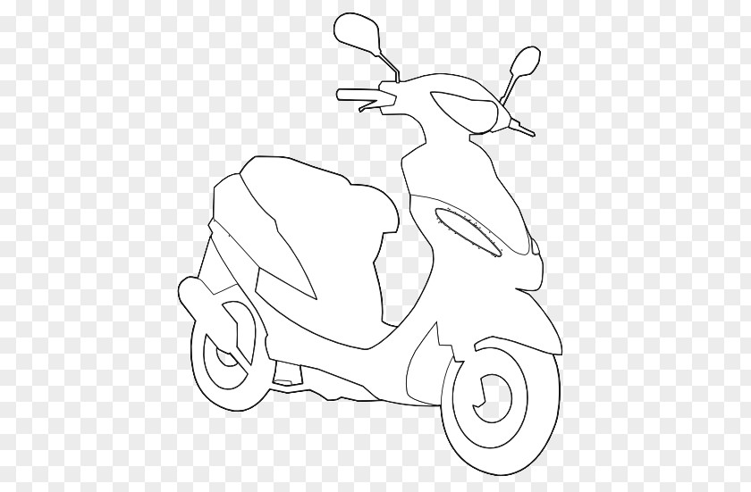 Scooter Drawing Line Art Black And White Clip PNG