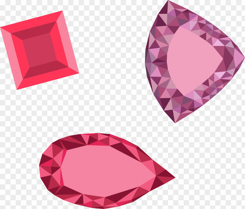 Vector Painted Pink Diamond 2D Computer Graphics Sprite PNG