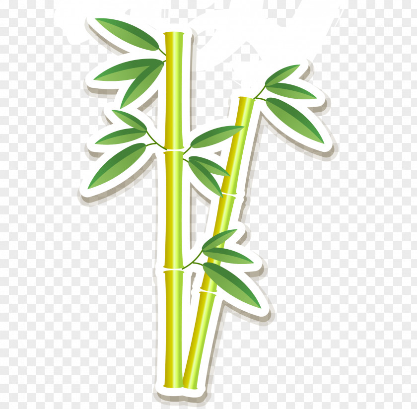 Hand-painted Green Bamboo Vector Download PNG