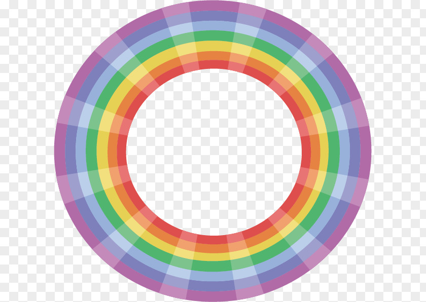 Hand-painted Pattern Vector Rainbow Paper Cutter Circle Clip Art PNG