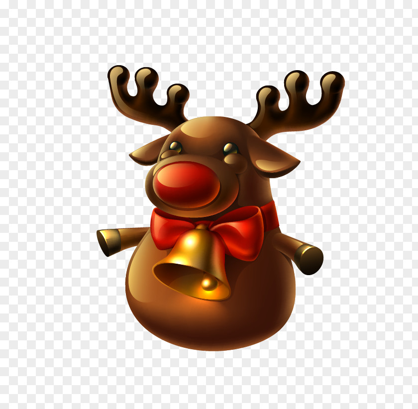 Vector Chocolate Deer Rudolph Reindeer Santa Claus Christmas Illustration PNG