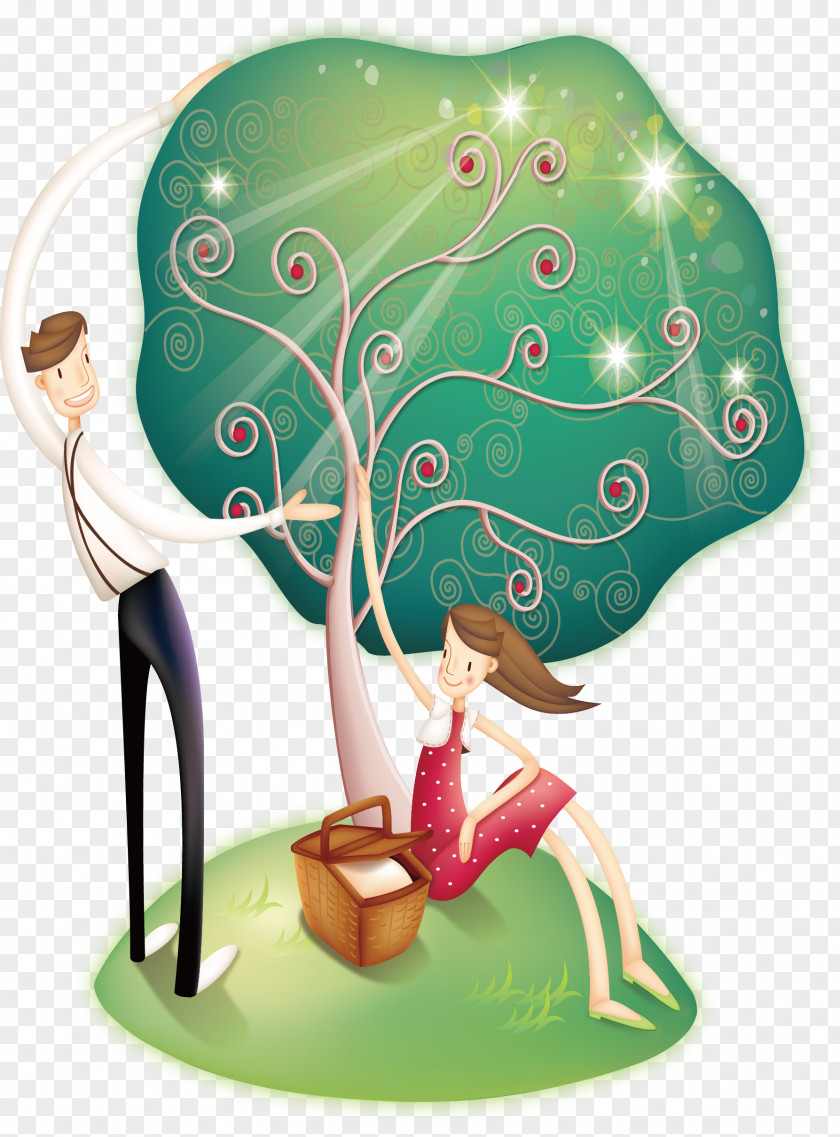 Couple In Love Falling Illustration PNG