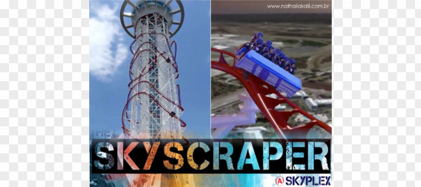 Montanha Russa Skyscraper Wooden Roller Coaster Skyplex Amusement Park PNG