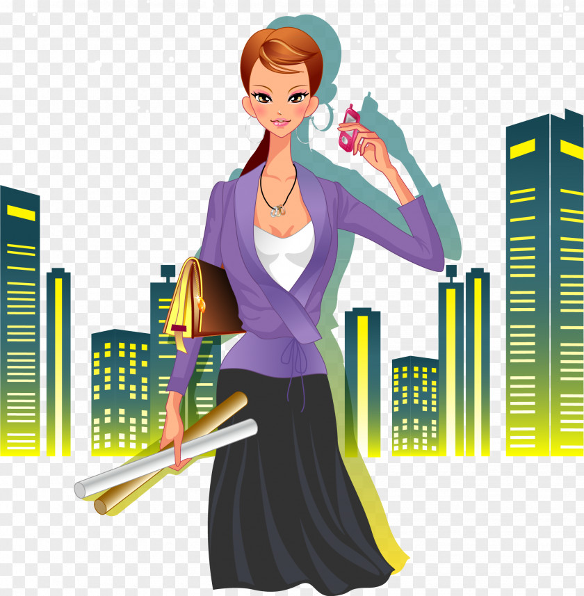 Vector Business Woman Illustration PNG