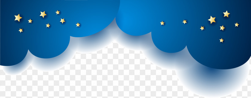 Vector Night Clouds Stars Blue Sky Wallpaper PNG