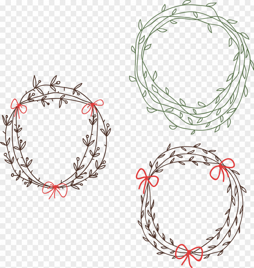 Hand-painted Flowers Garland Flower Wreath PNG