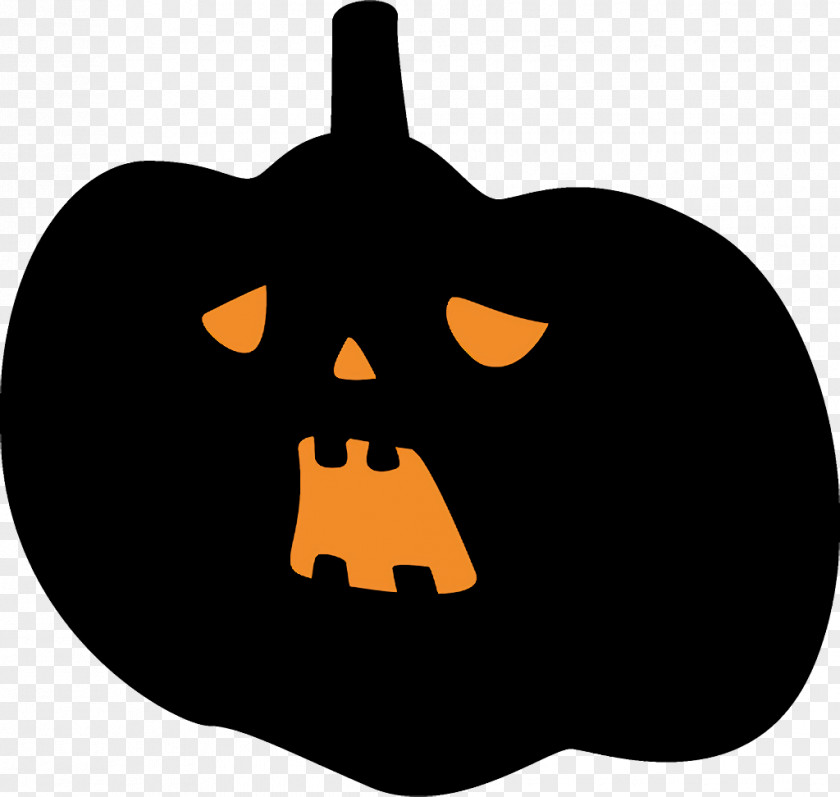 Black Cat Plant Jack-o-Lantern Halloween Carved Pumpkin PNG