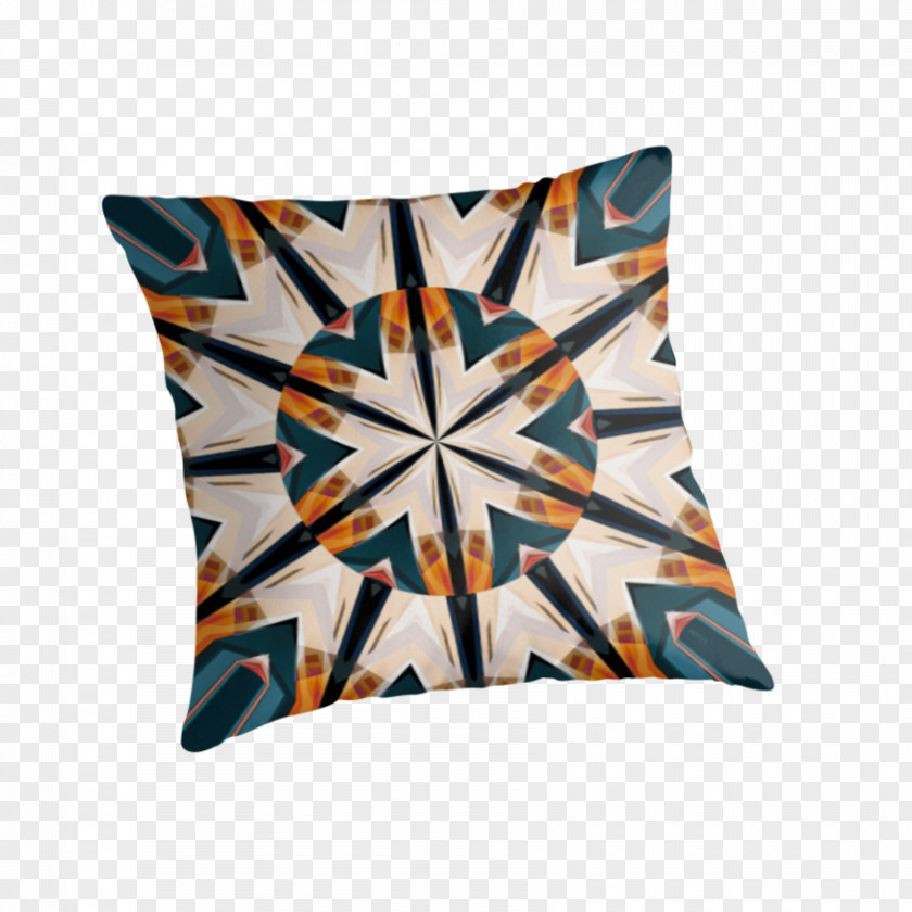 Orange Mandala Cushion Throw Pillows Rectangle PNG