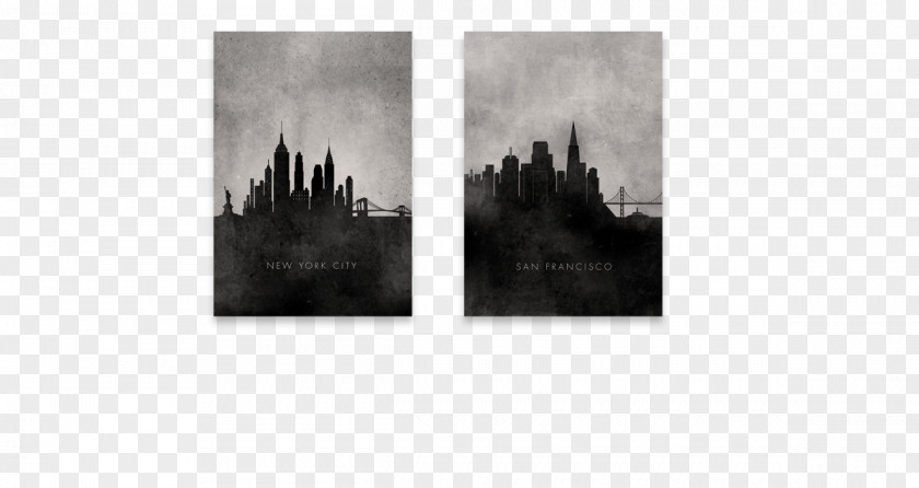 Toronto Skyline Picture Frames Black And White Art PNG