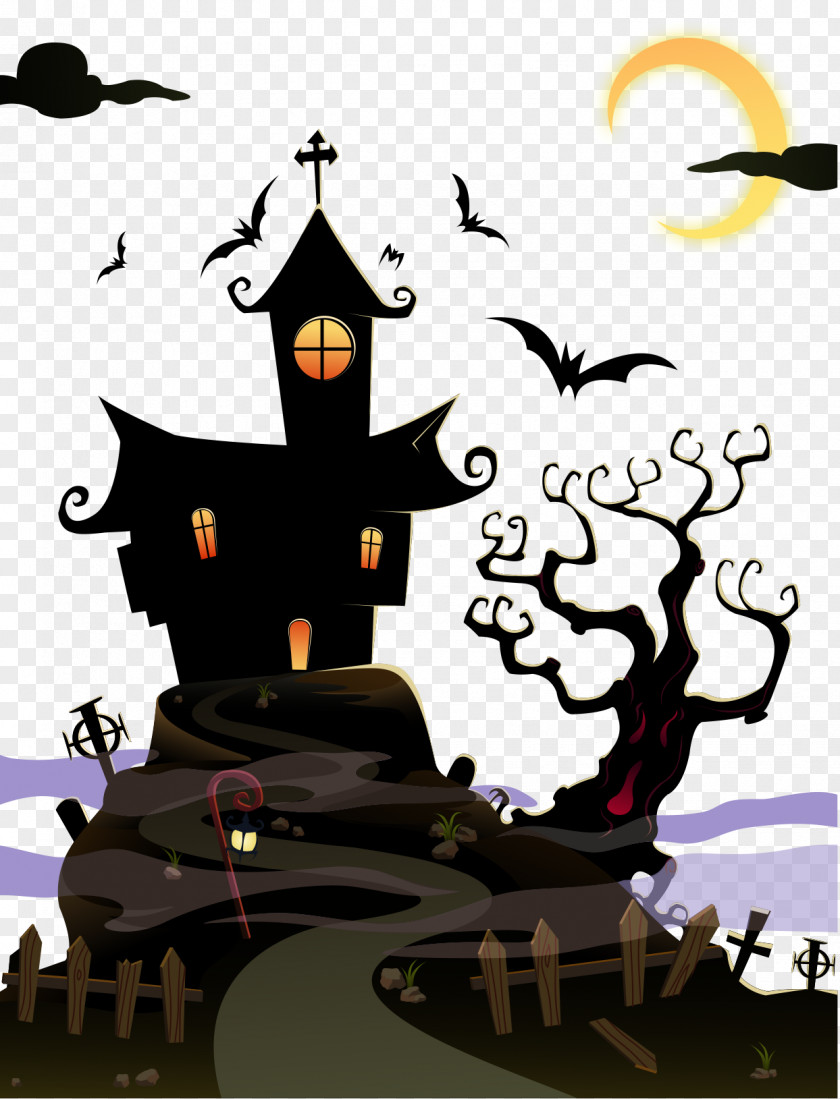 Halloween Ghost House PNG